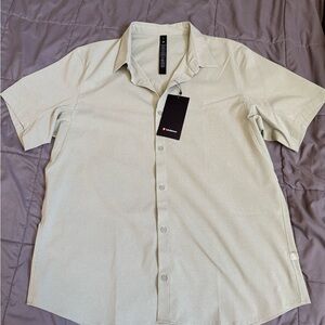 Lululemon Airing Easy Short Sleeve - Light Green Casual Button Down Shirt